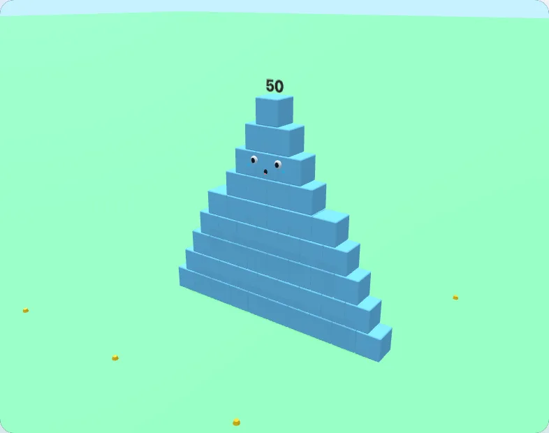 A stepped 3D number block character for 50 made in the local builder